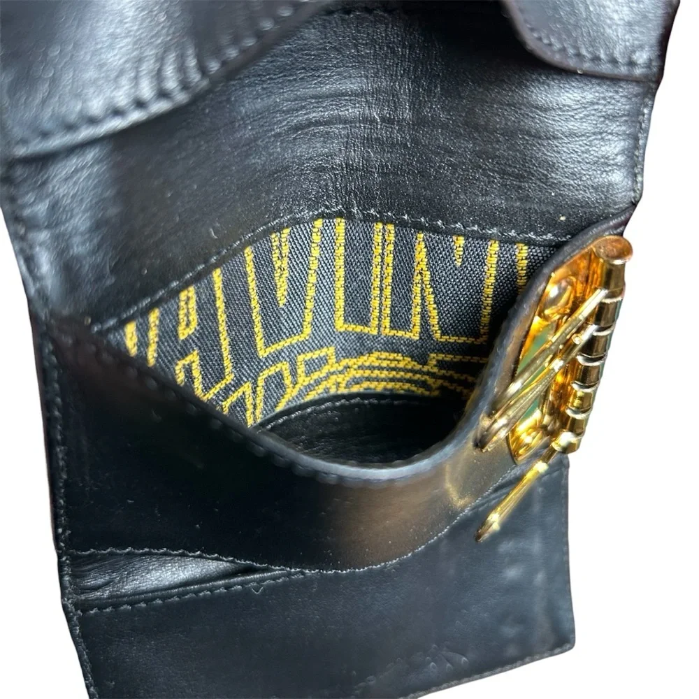 Vivienne Westwood Black Croc-Embossed Wallet Key Case with Gold Logo Authentic - Picture 6 of 14